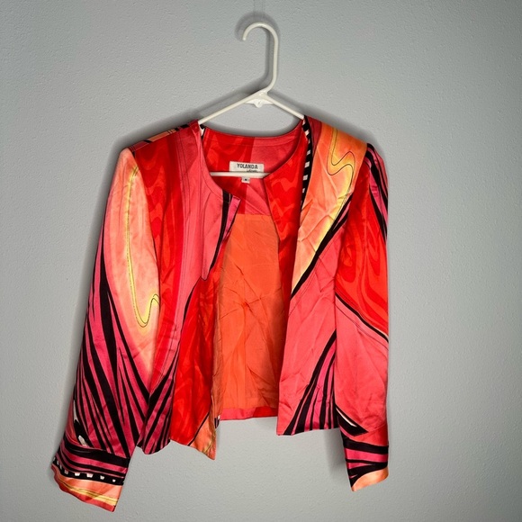 yolanda lorente Jackets & Blazers - Yolanda LORENTE silk hand painted jacket women’s size small
